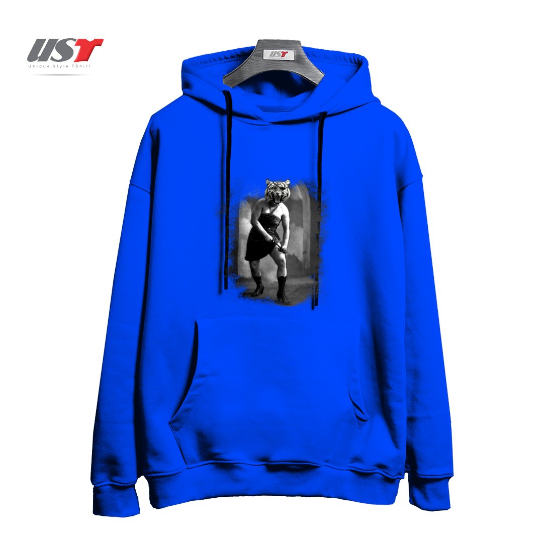 طرح EYE OF THE TIGER II هودی اورسایزرنگ آبی شالی