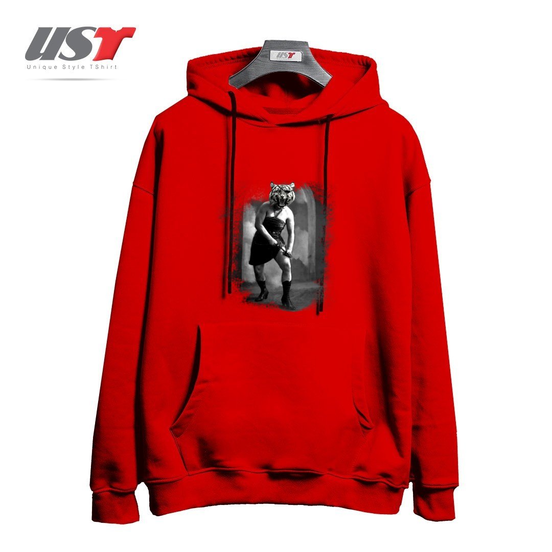 طرح EYE OF THE TIGER II هودی اورسایزرنگ قرمز