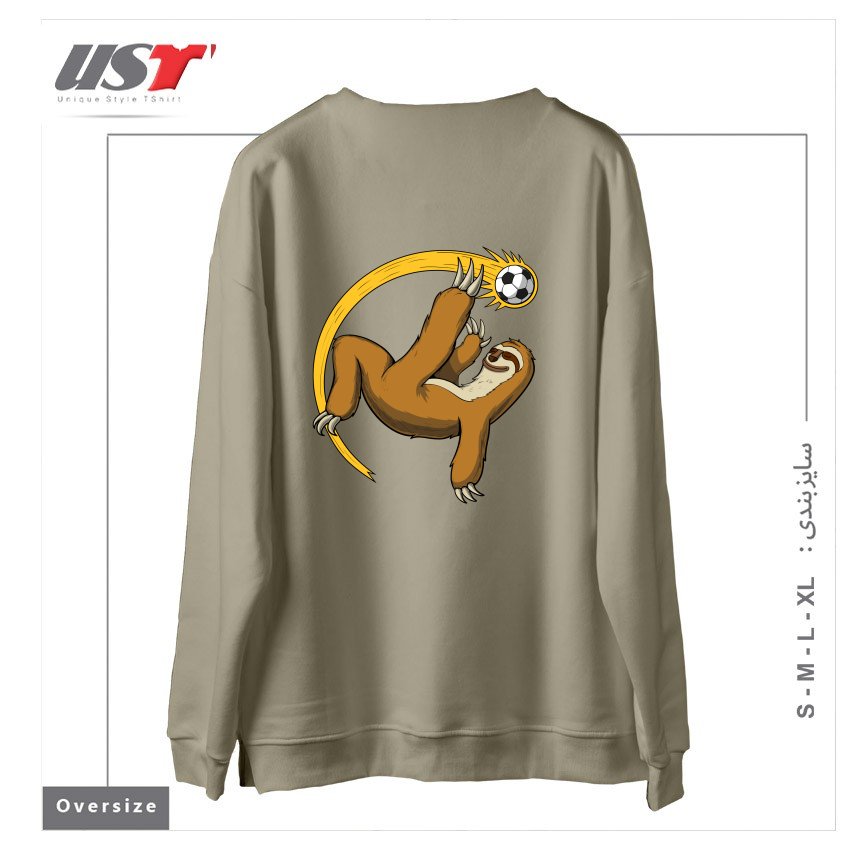 طرح SLOTH SOCCER PLAYER سوییشرت اورسایزرنگ نخودی