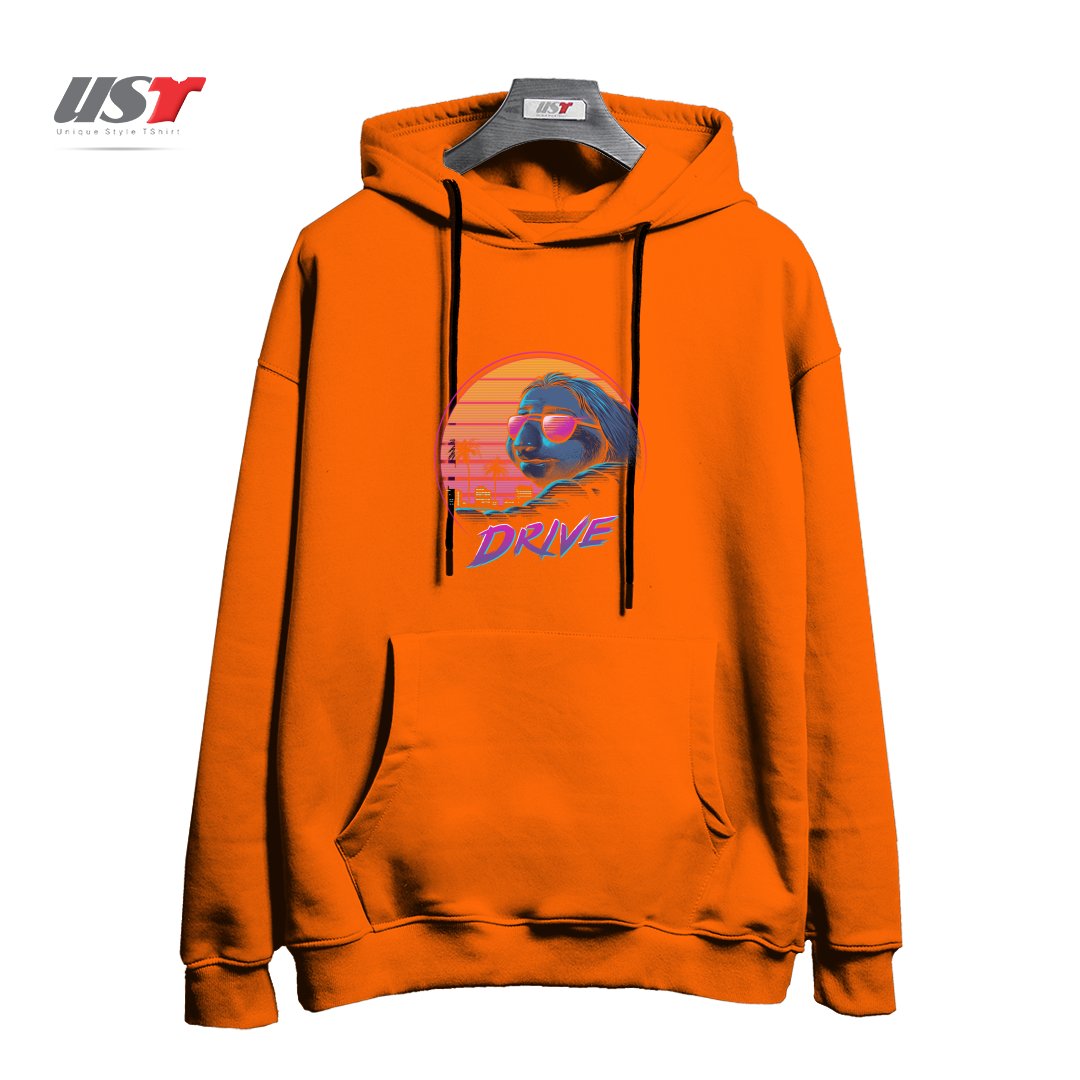 طرح SLOW DRIVE هودی اورسایزرنگ نارنجی