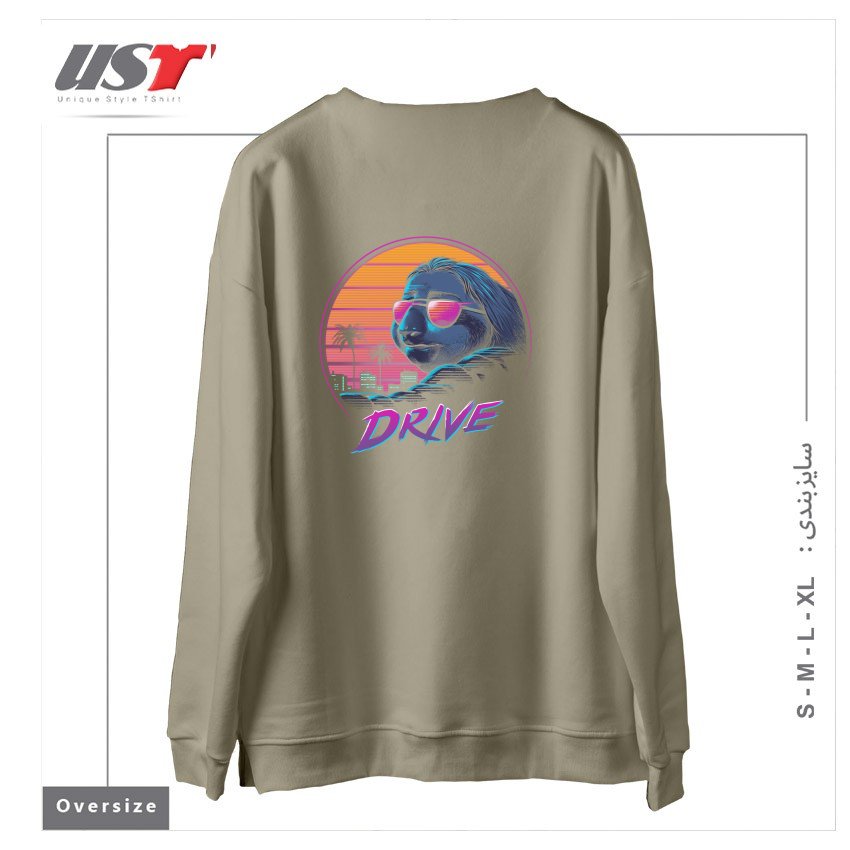 طرح SLOW DRIVE سوییشرت اورسایزرنگ نخودی