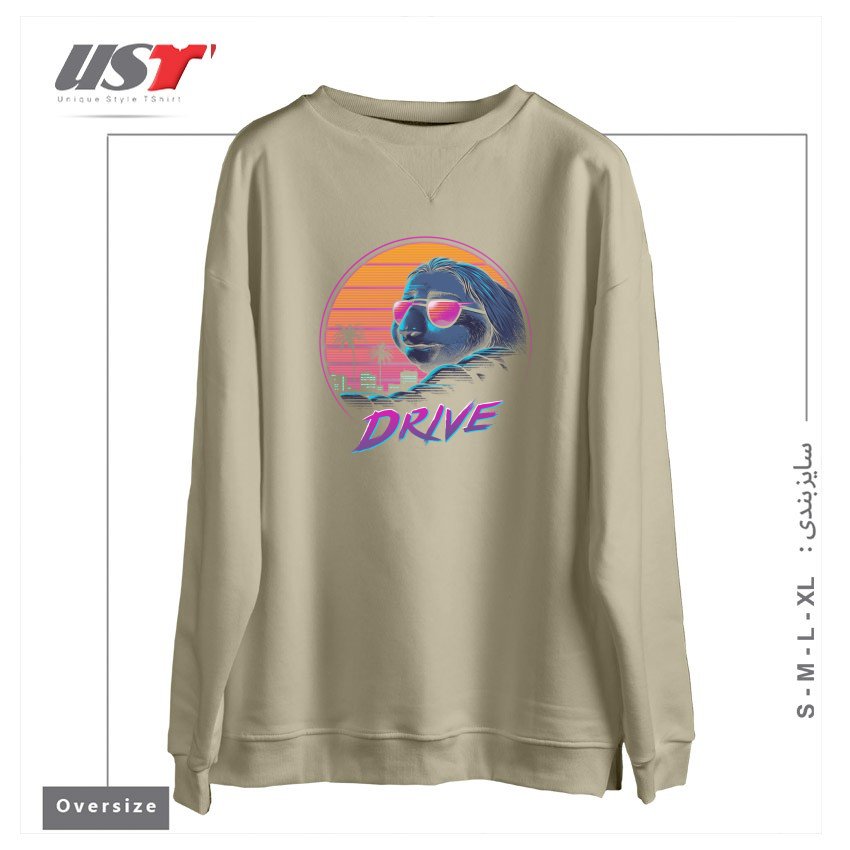سوییشرت اورسایز طرح SLOW DRIVE