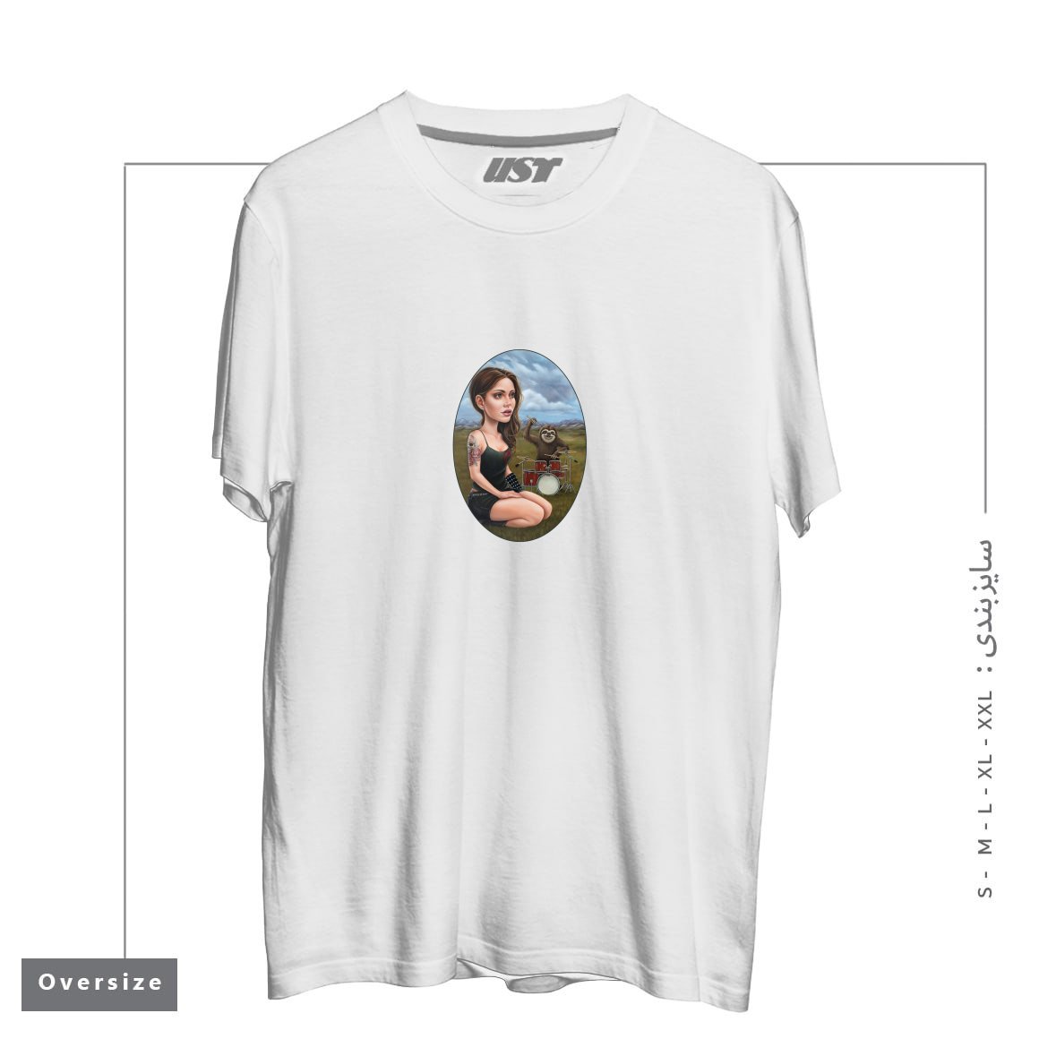 طرح SLOW JAM تیشرت اورسایزرنگ سفید