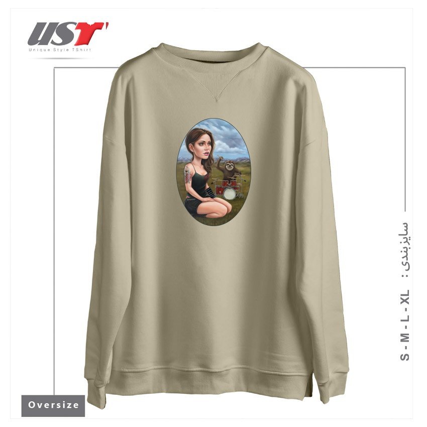 سوییشرت اورسایز طرح SLOW JAM