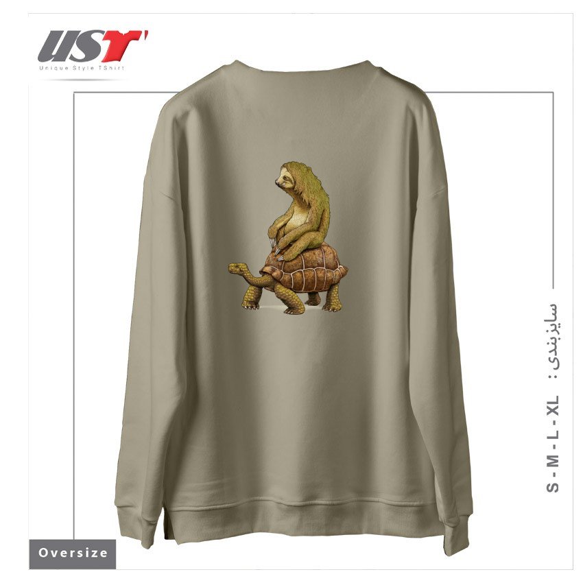 طرح SPEED IS RELATIVE (BLACK VARIANT) سوییشرت اورسایزرنگ نخودی