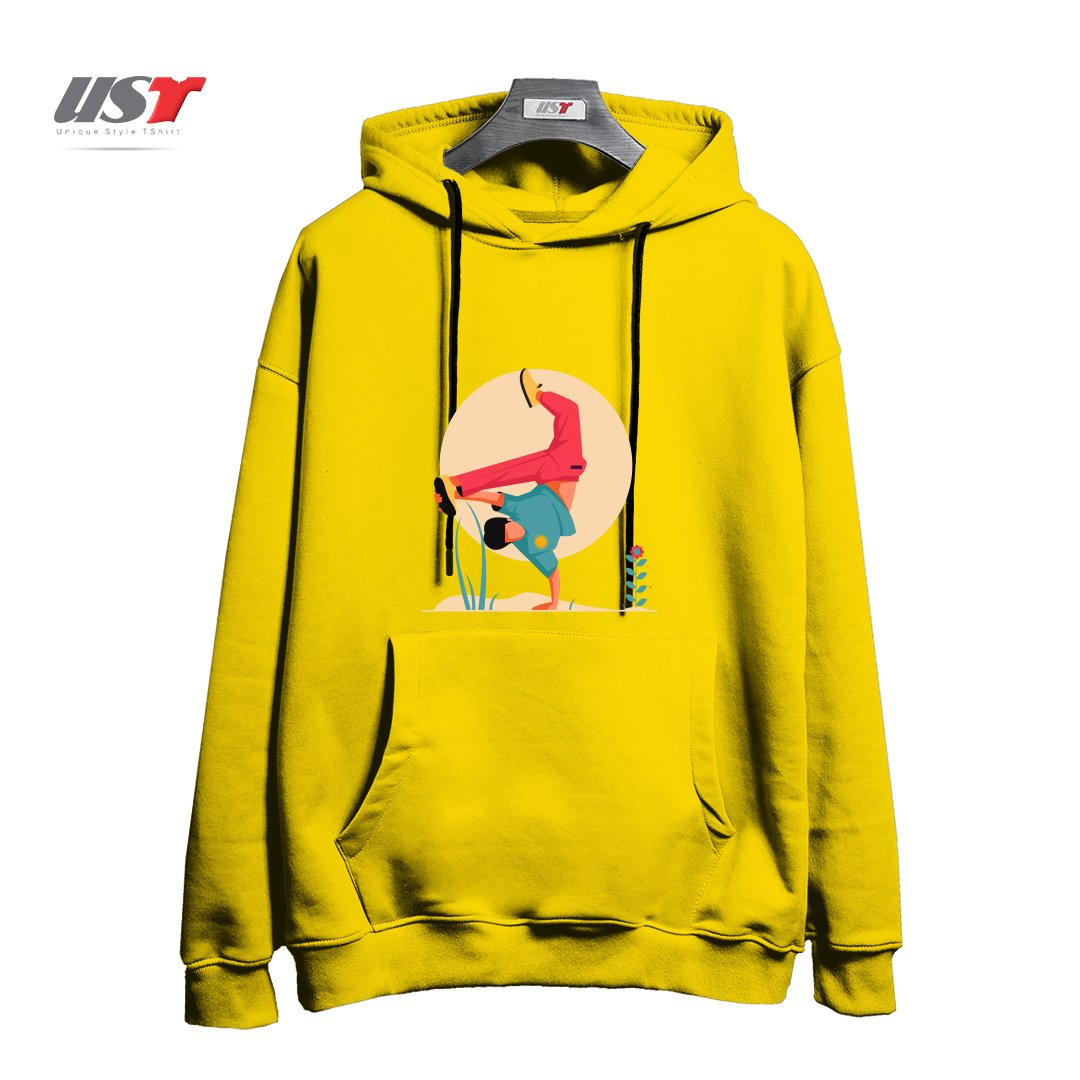 طرح Life Style-1 هودی اورسایزرنگ زرد