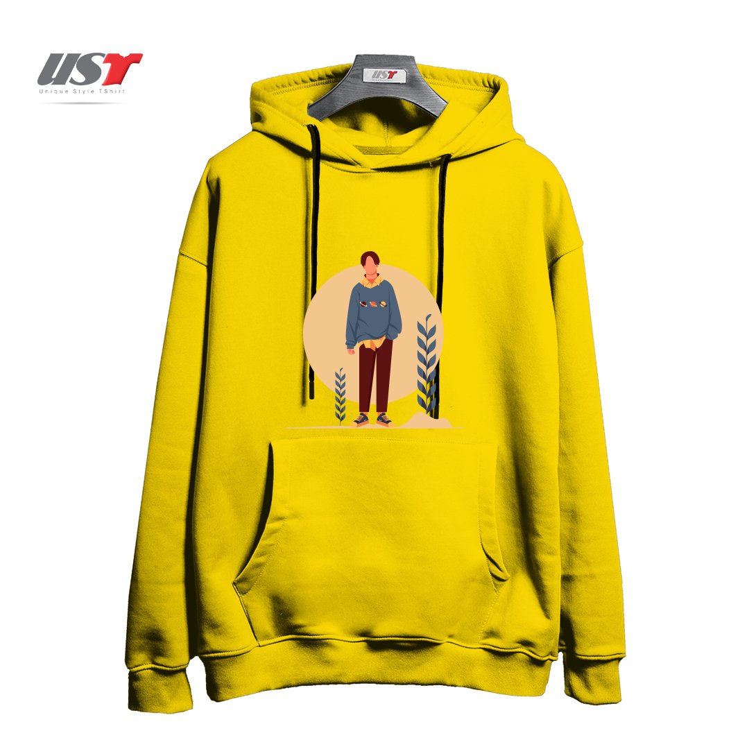 طرح Life Style2 هودی اورسایزرنگ زرد