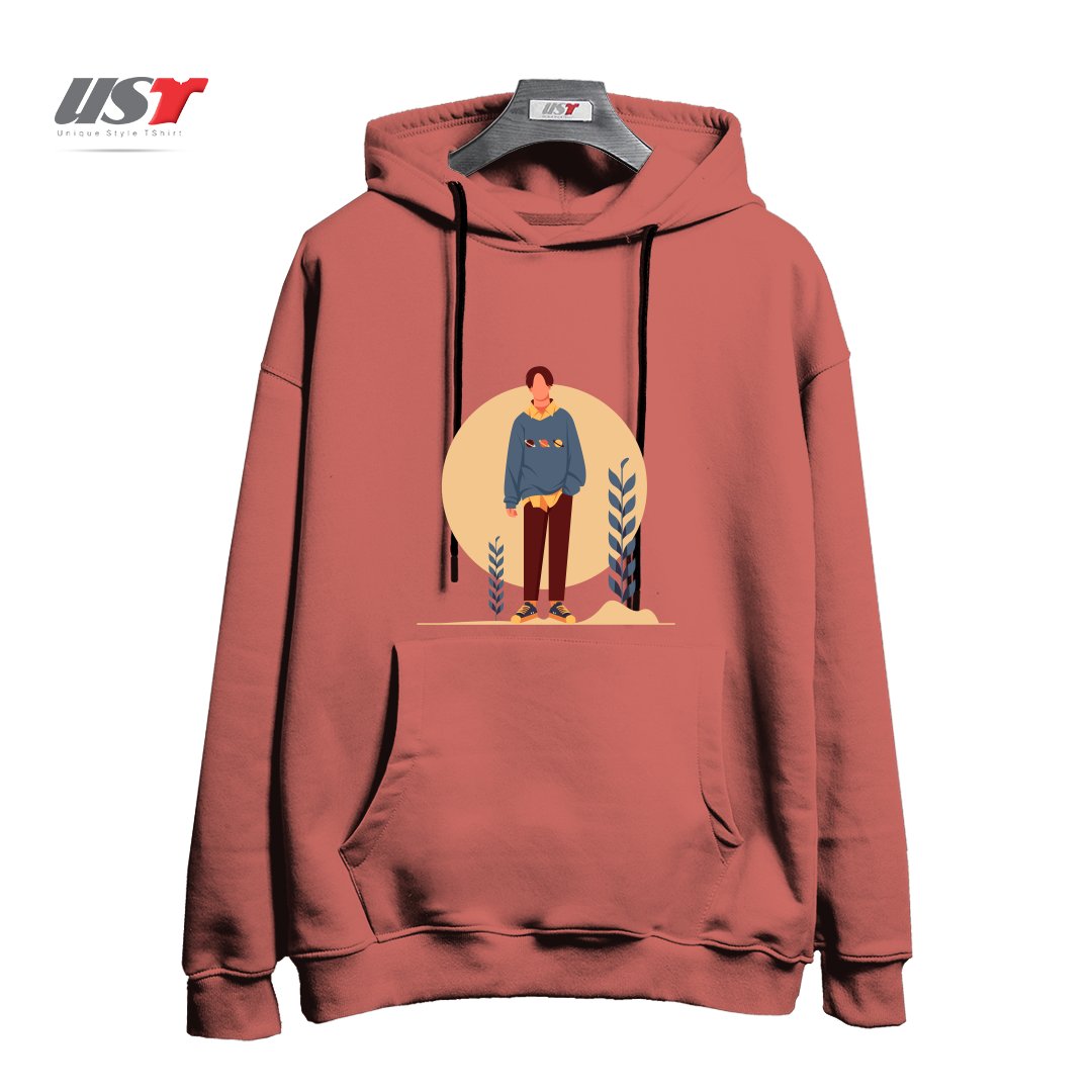 طرح Life Style2 هودی اورسایزرنگ آجری