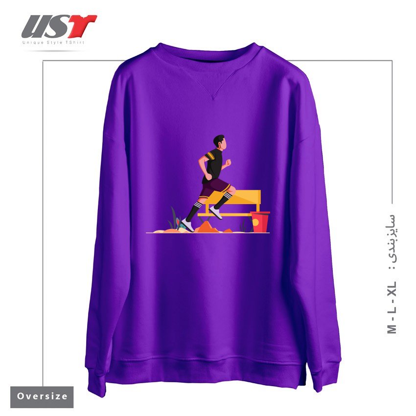 طرح Life Style3 سوییشرت اورسایزرنگ بنفش