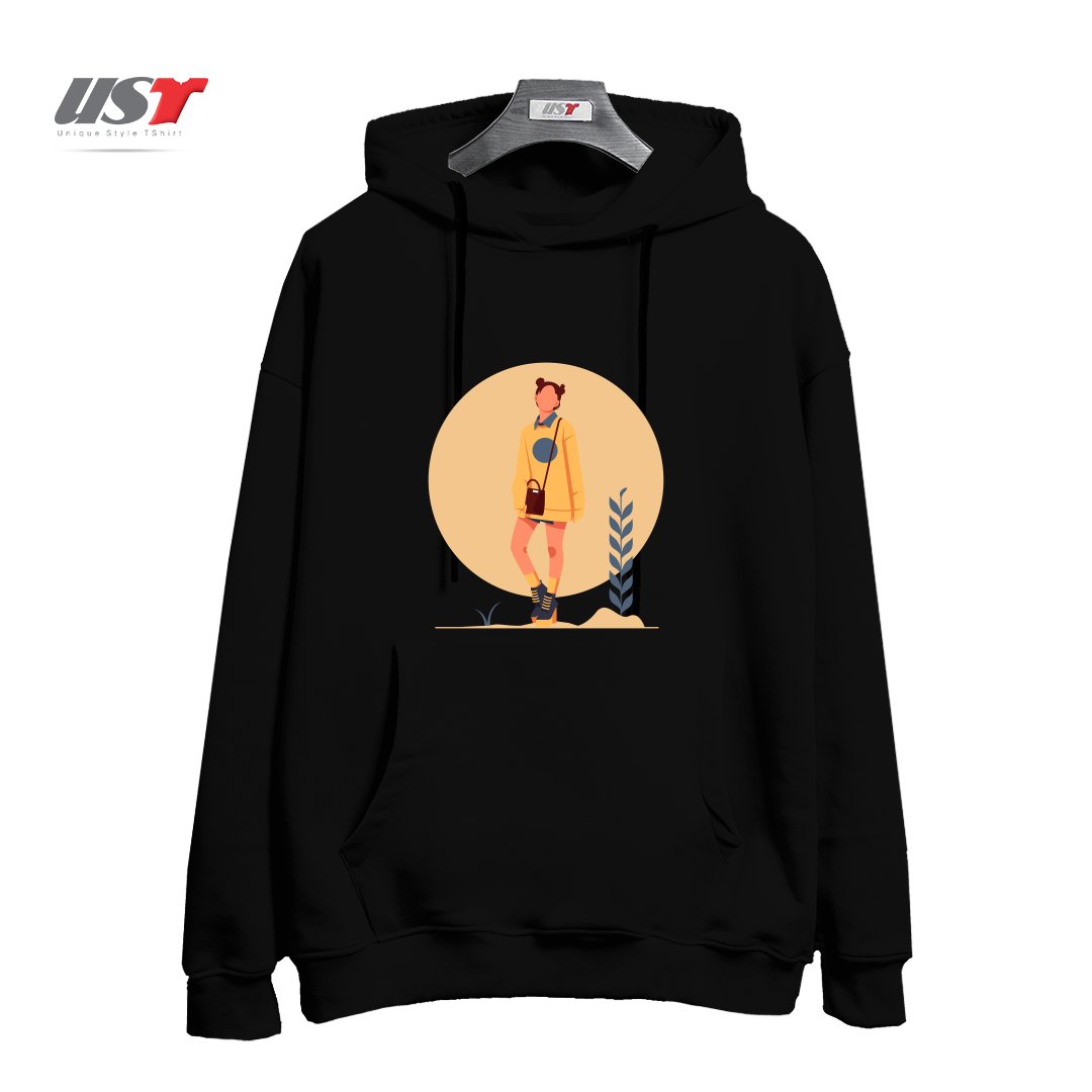 طرح Life Style4 هودی اورسایزرنگ مشکی