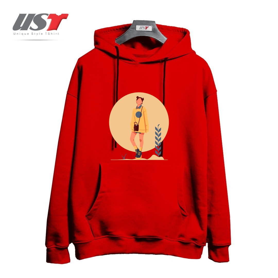 طرح Life Style4 هودی اورسایزرنگ قرمز