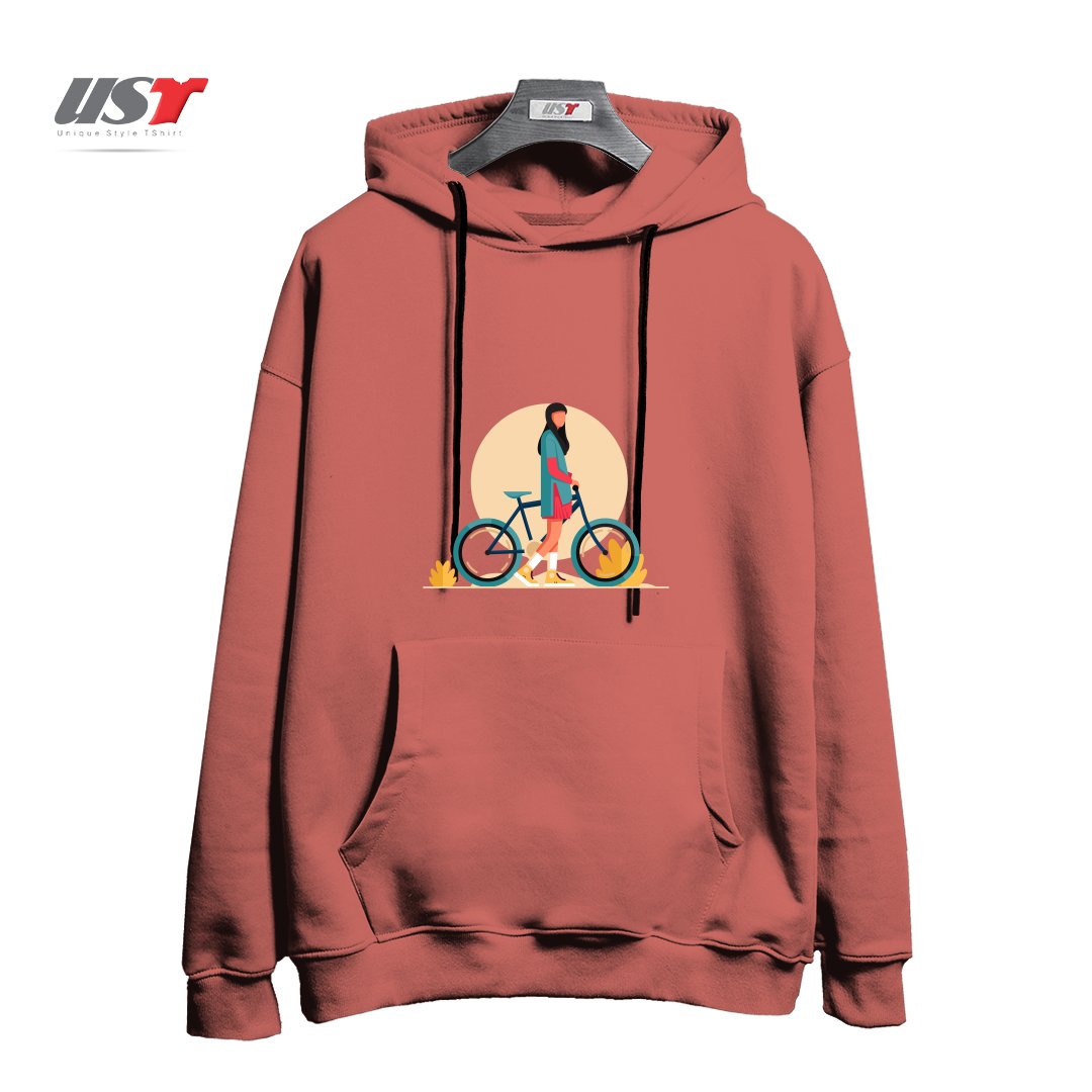 طرح Life Style5 هودی اورسایزرنگ آجری