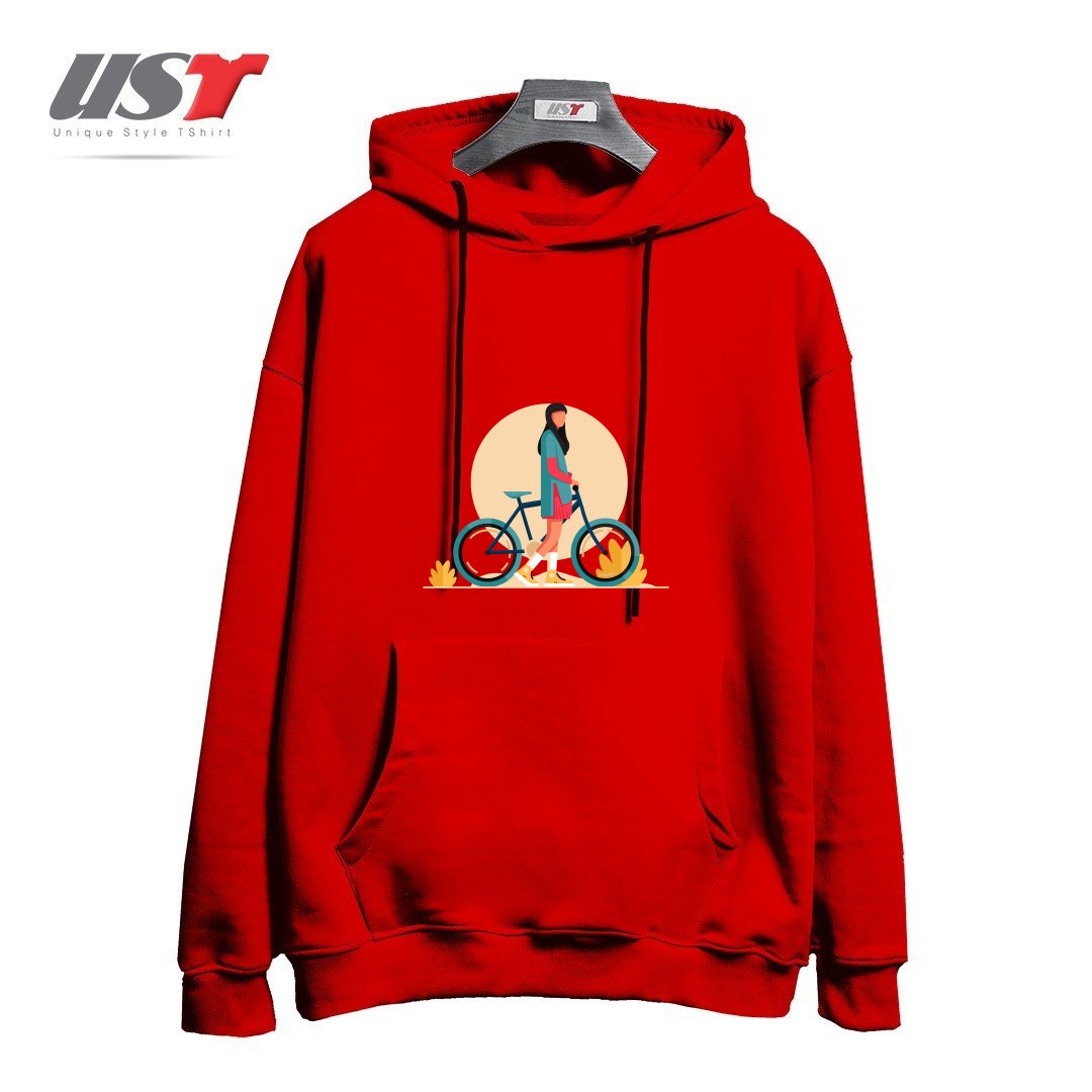 طرح Life Style5 هودی اورسایزرنگ قرمز