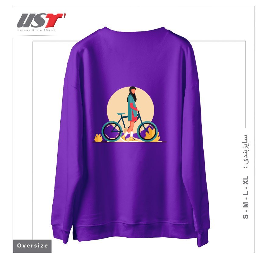 طرح Life Style5 سوییشرت اورسایزرنگ بنفش