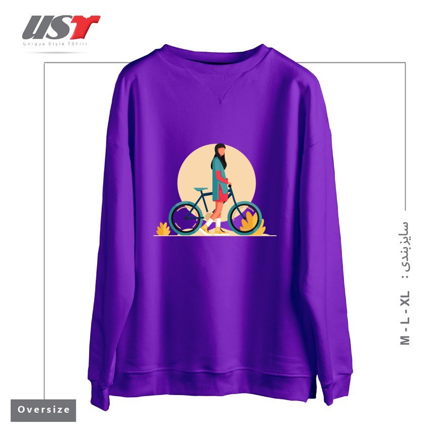 طرح Life Style5 سوییشرت اورسایزرنگ بنفش