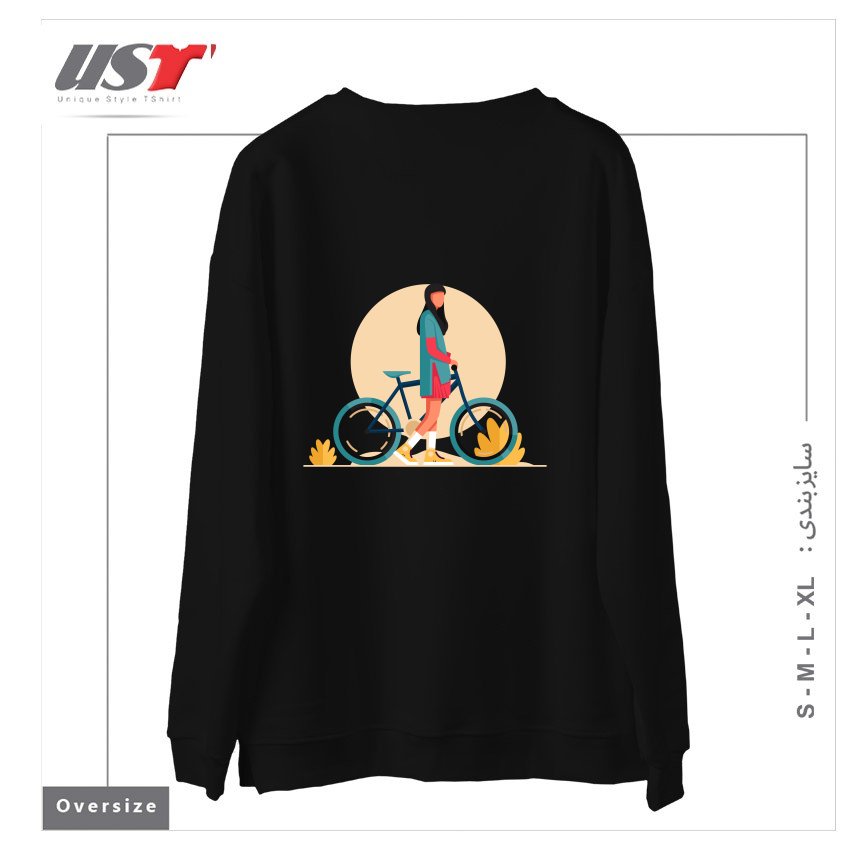 طرح Life Style5 سوییشرت اورسایزرنگ مشکی