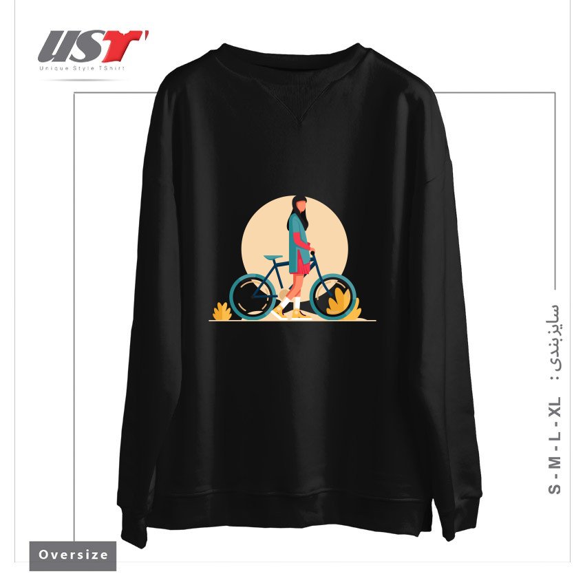 طرح Life Style5 سوییشرت اورسایزرنگ مشکی