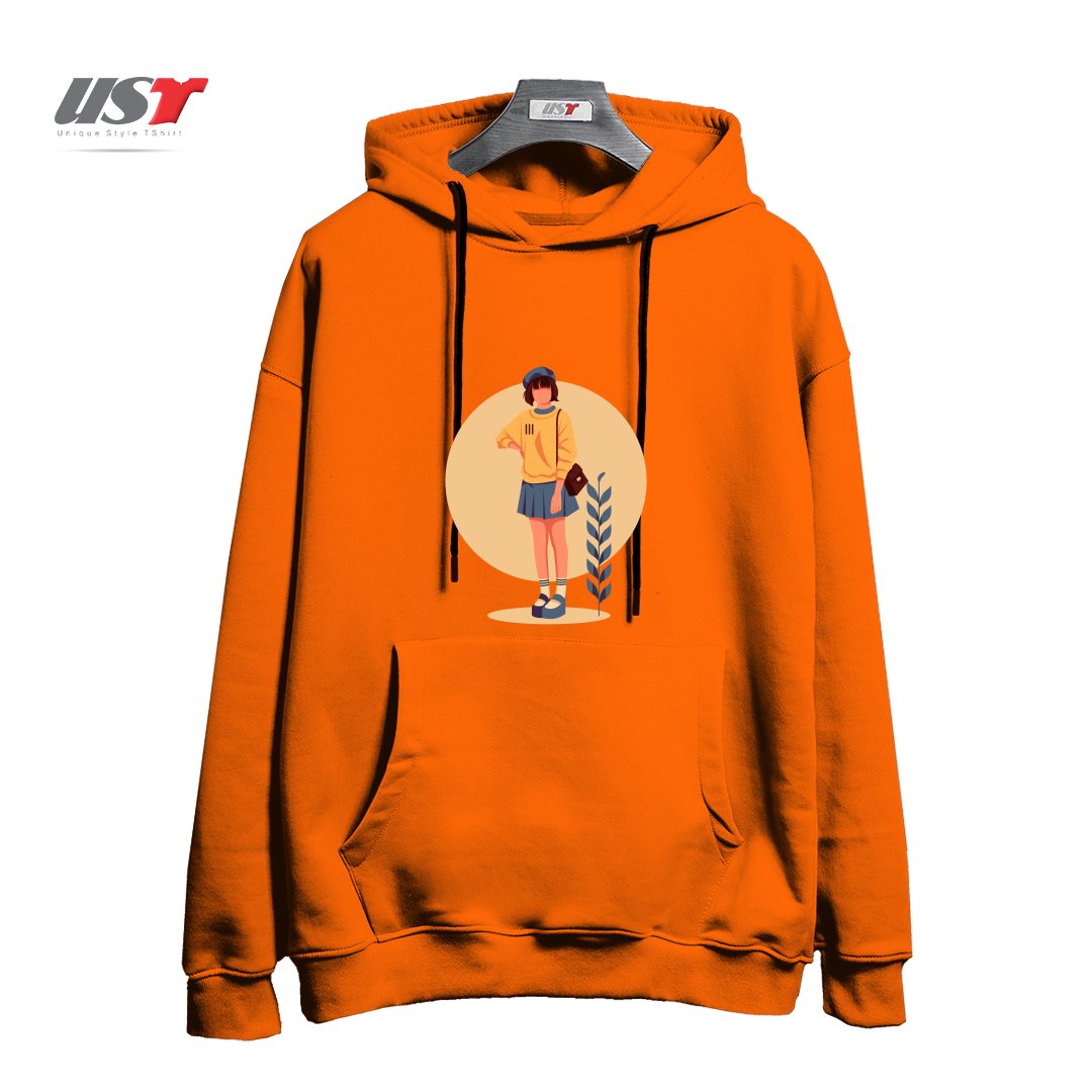 طرح Life Style6 هودی اورسایزرنگ نارنجی