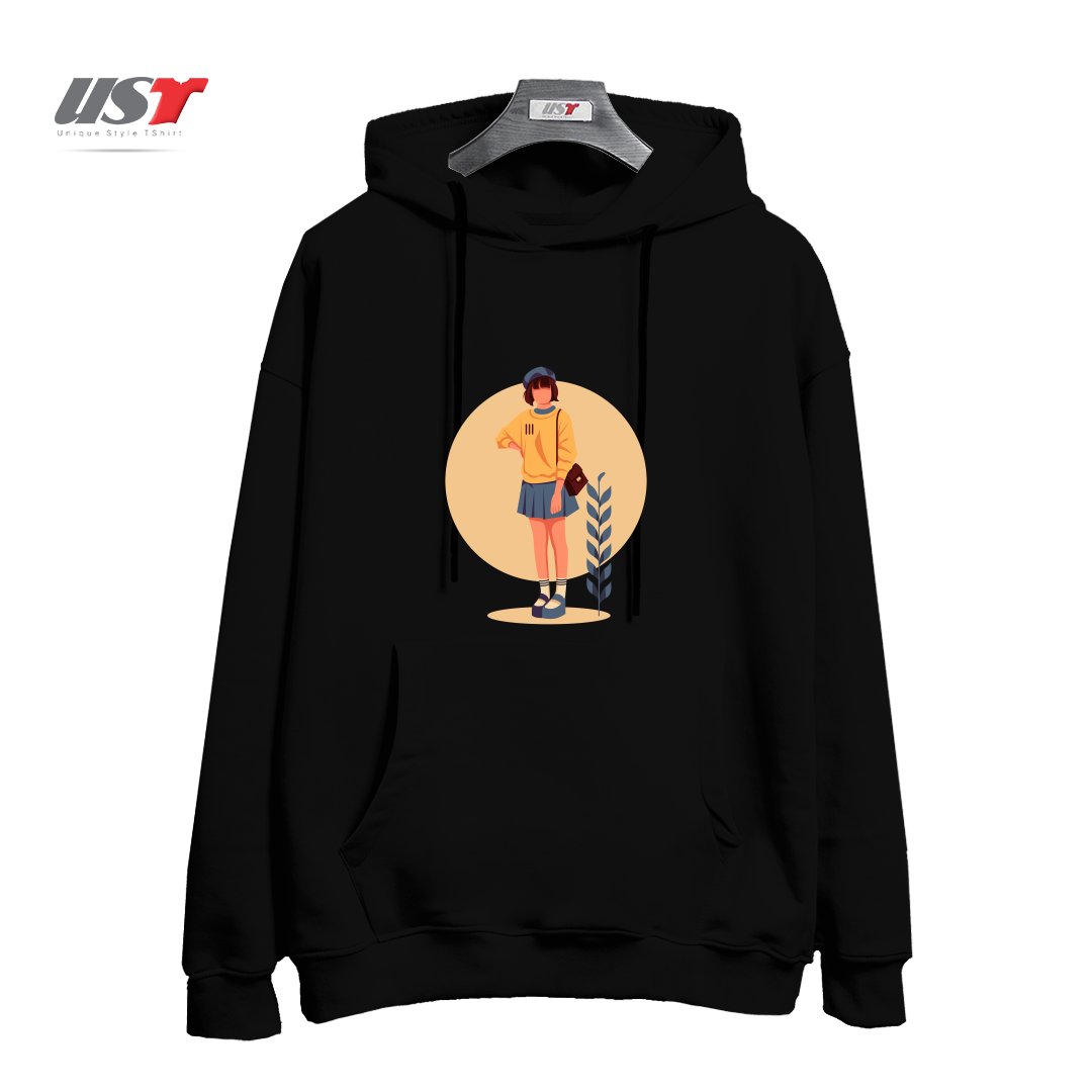 طرح Life Style6 هودی اورسایزرنگ مشکی