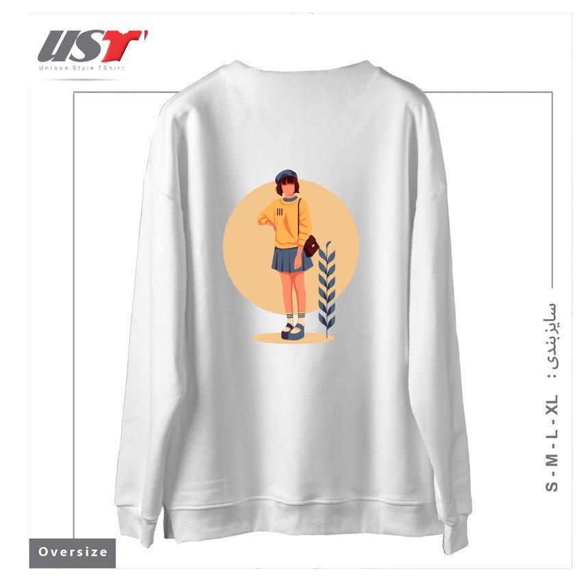 طرح Life Style6 سوییشرت اورسایزرنگ سفید