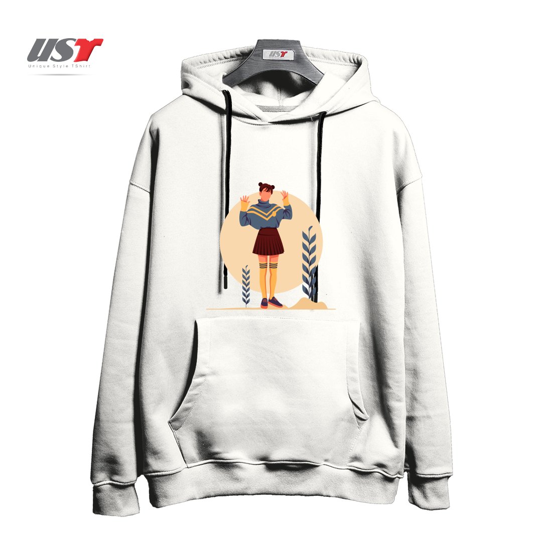 طرح Life Style7 هودی اورسایزرنگ سفید