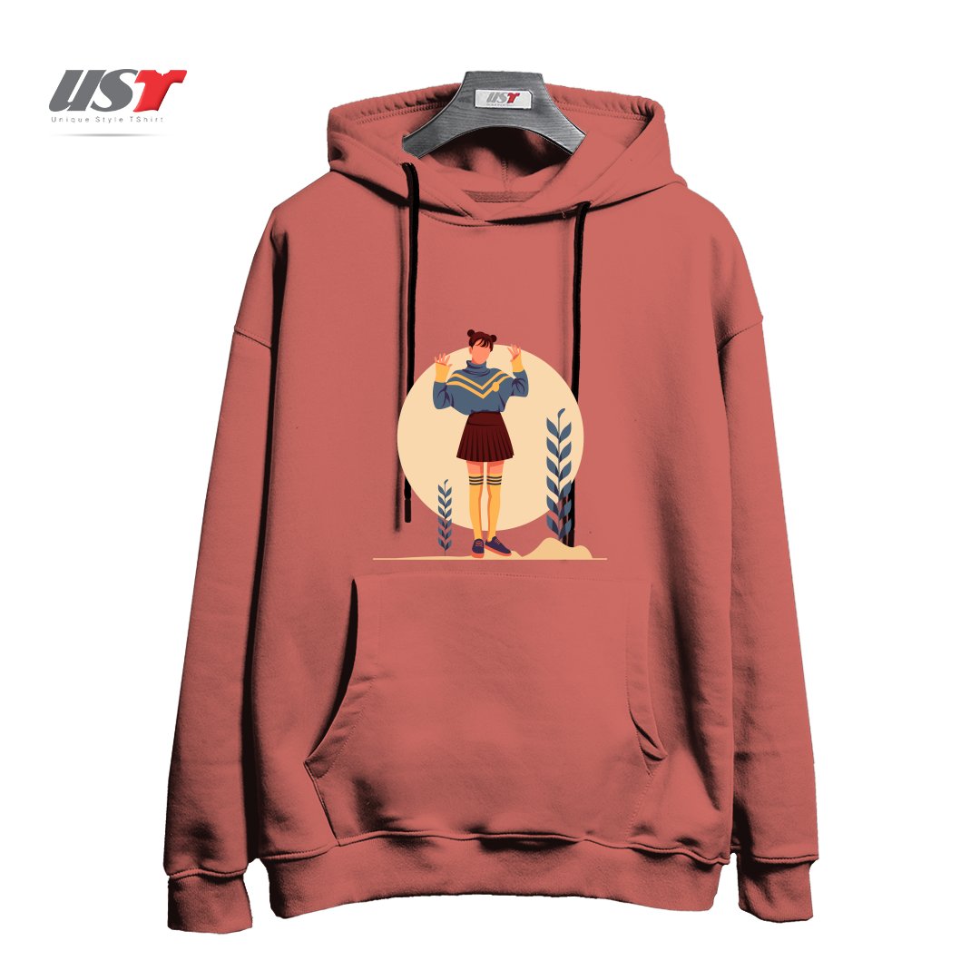 طرح Life Style7 هودی اورسایزرنگ آجری