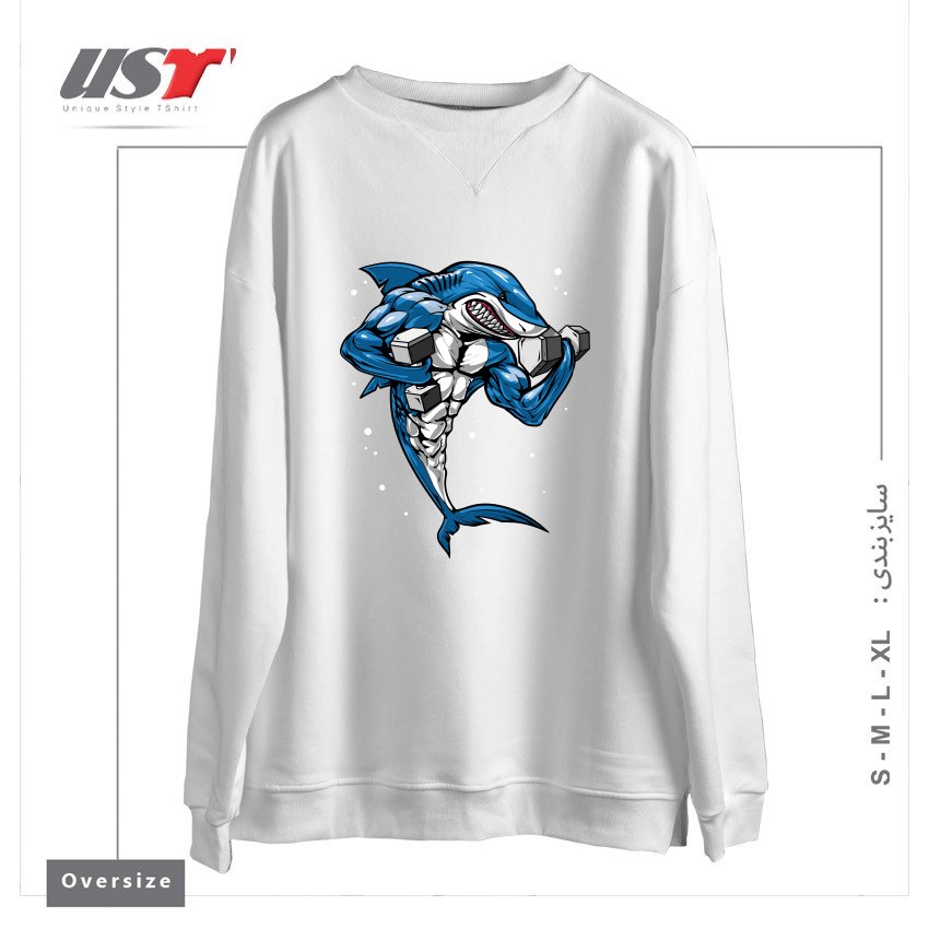 سوییشرت اورسایز طرح FITNESS SHARK