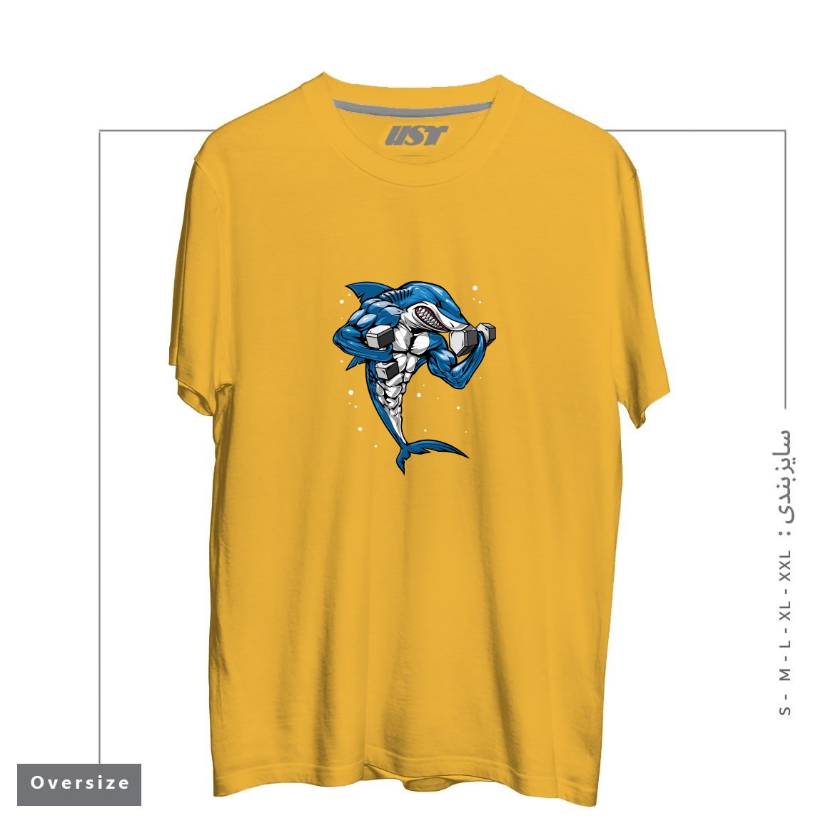 تیشرت اورسایز طرح FITNESS SHARK