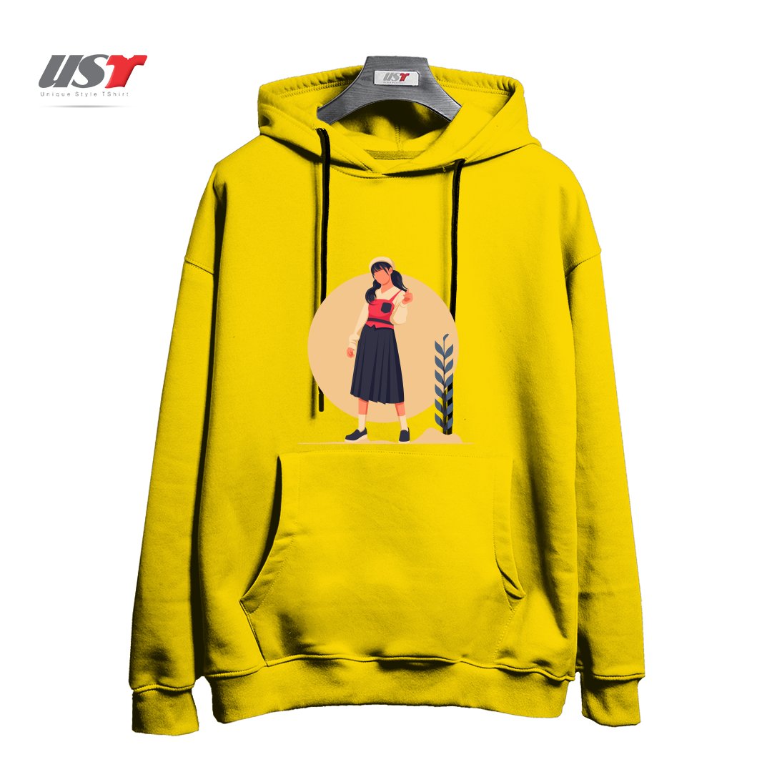 طرح Life Style10 هودی اورسایزرنگ زرد