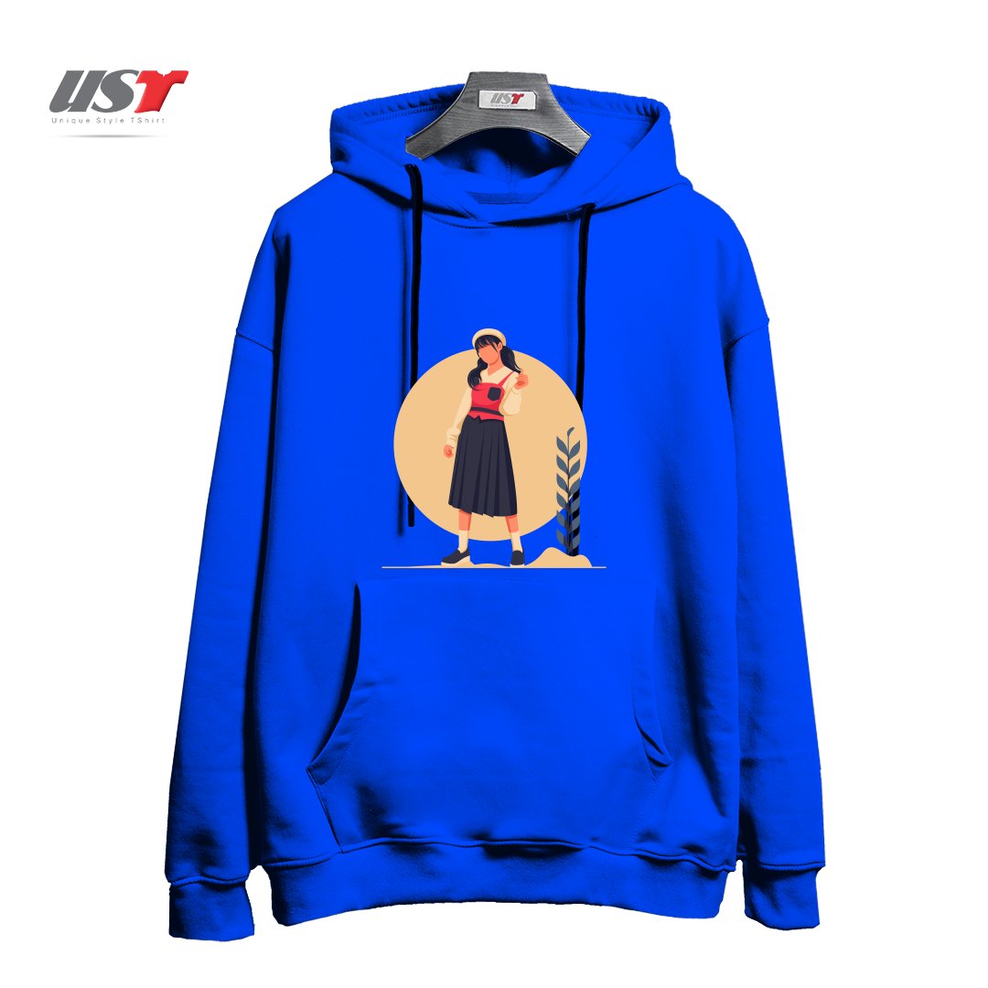 طرح Life Style10 هودی اورسایزرنگ آبی شالی