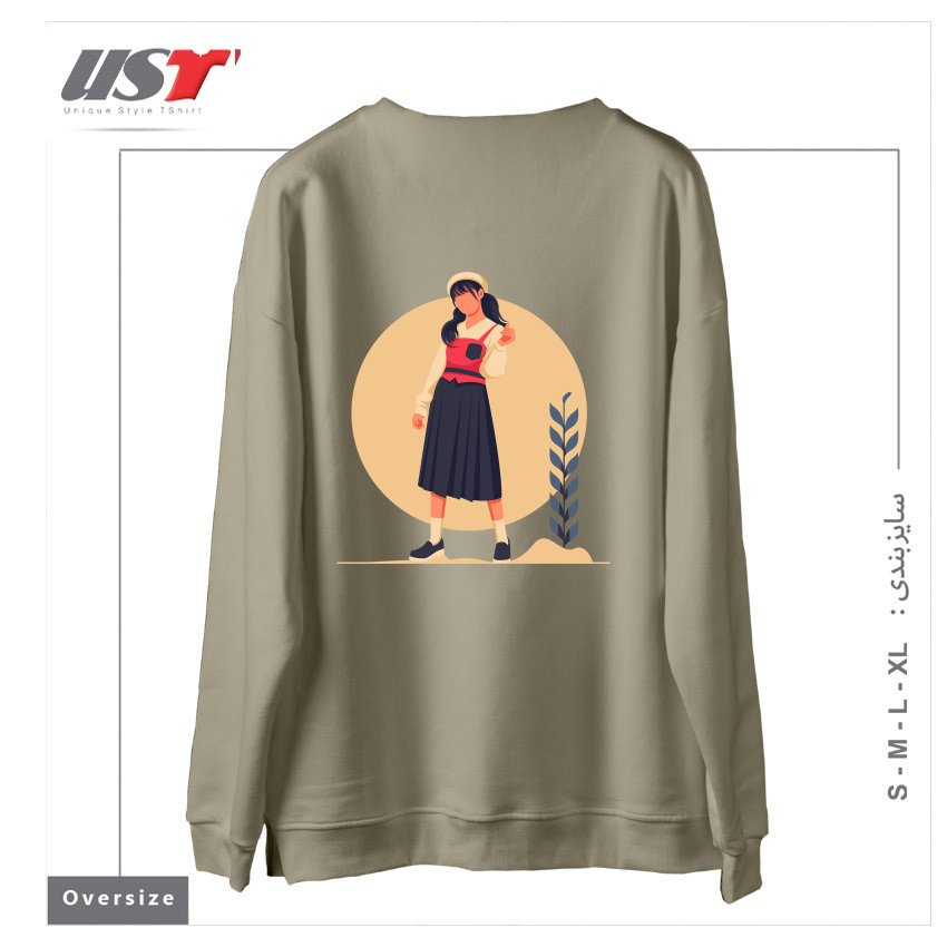 طرح Life Style10 سوییشرت اورسایزرنگ نخودی