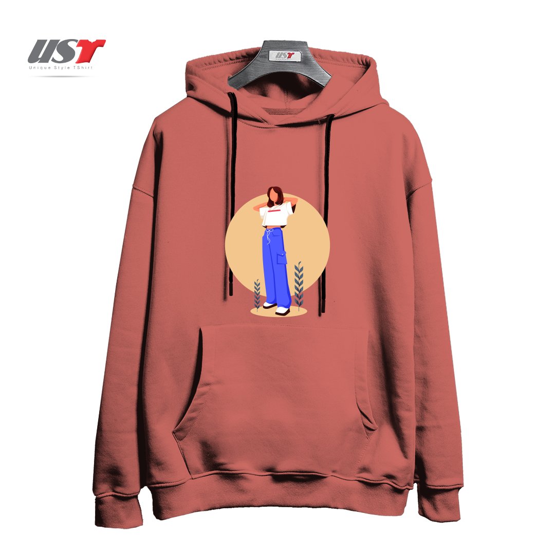 طرح Life Style11 هودی اورسایزرنگ آجری