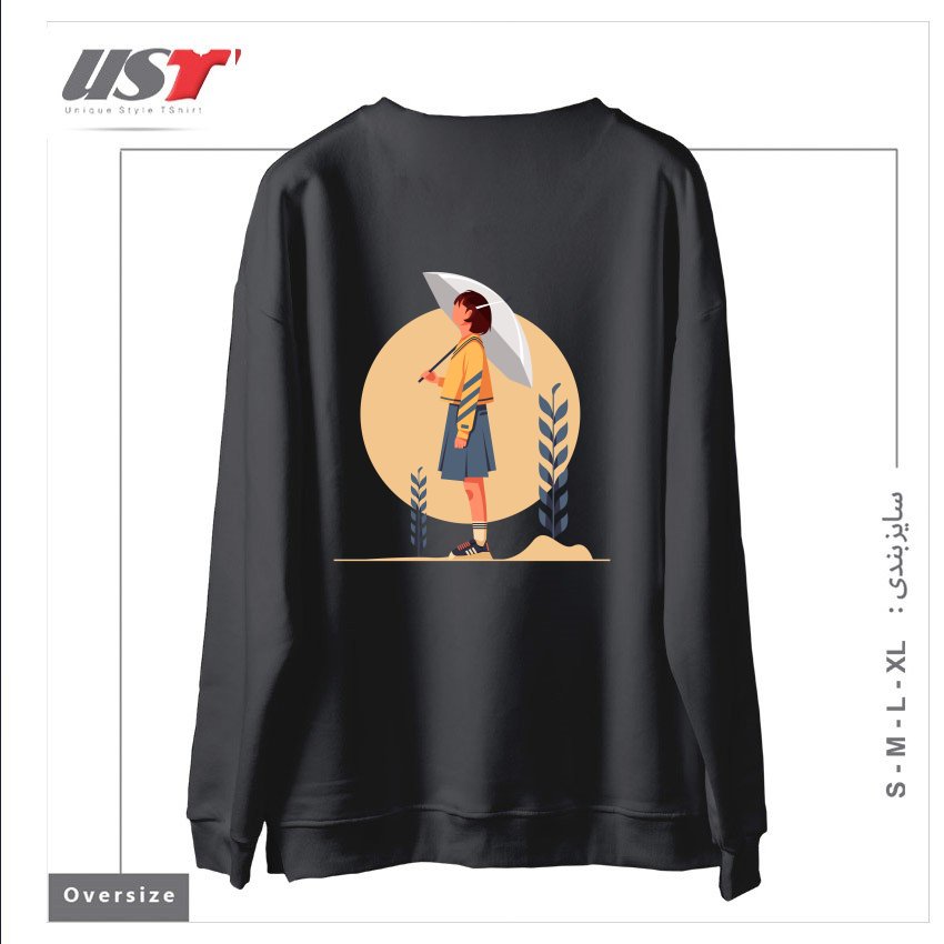 طرح Life Style12 سوییشرت اورسایزرنگ دودی