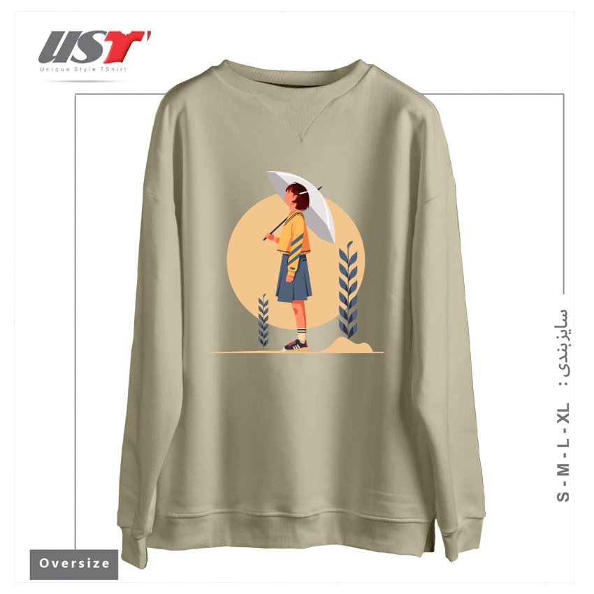 طرح Life Style12 سوییشرت اورسایزرنگ نخودی