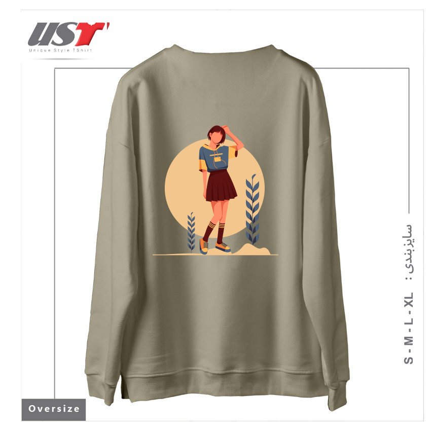 طرح Life Style13 سوییشرت اورسایزرنگ نخودی