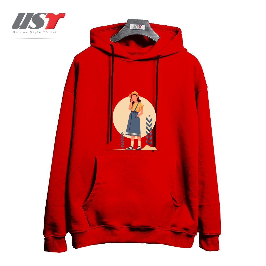 طرح Life Style14 هودی اورسایزرنگ قرمز