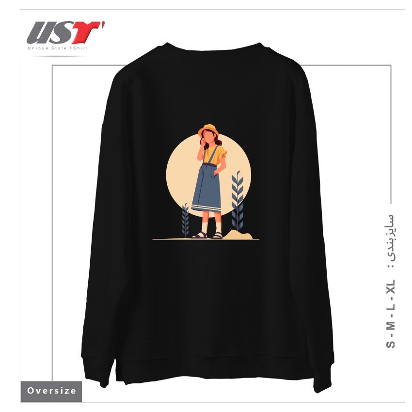 طرح Life Style14 سوییشرت اورسایزرنگ مشکی