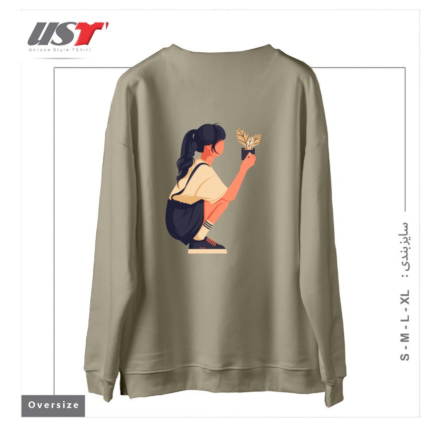 طرح Life Style15 سوییشرت اورسایزرنگ نخودی