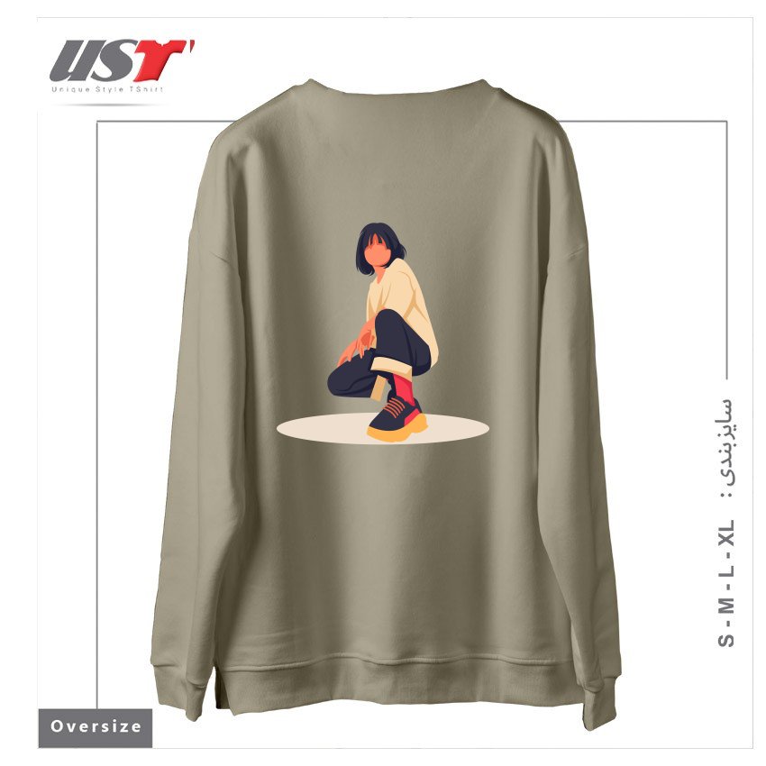 طرح Life Style16 سوییشرت اورسایزرنگ نخودی