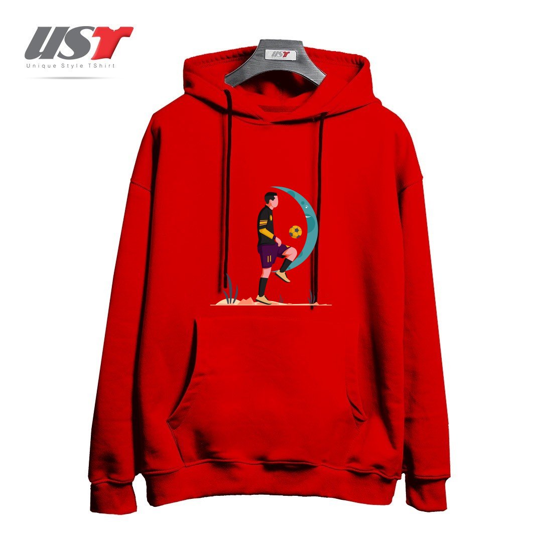 طرح Life Style17 هودی اورسایزرنگ قرمز