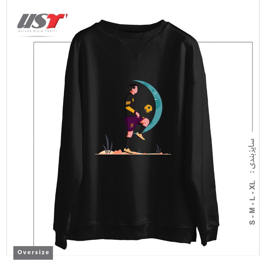 طرح Life Style17 سوییشرت اورسایزرنگ مشکی