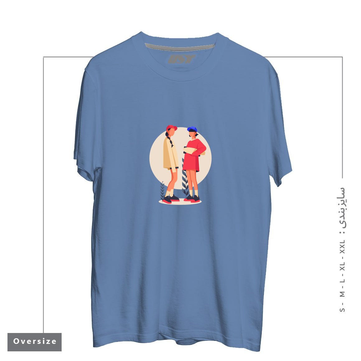 طرح Life Style19 تیشرت اورسایزرنگ آبی نفتی