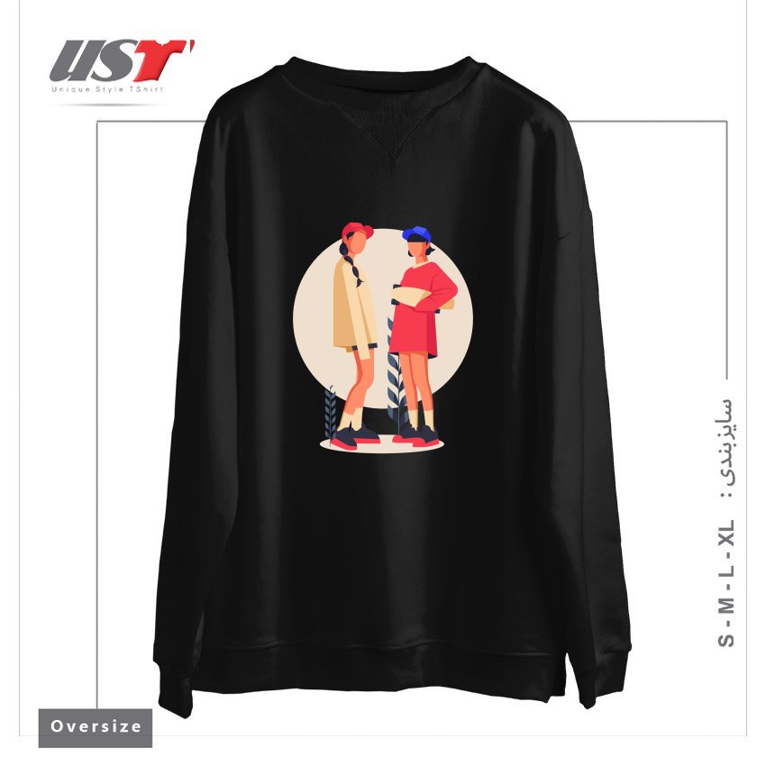 طرح Life Style19 سوییشرت اورسایزرنگ مشکی