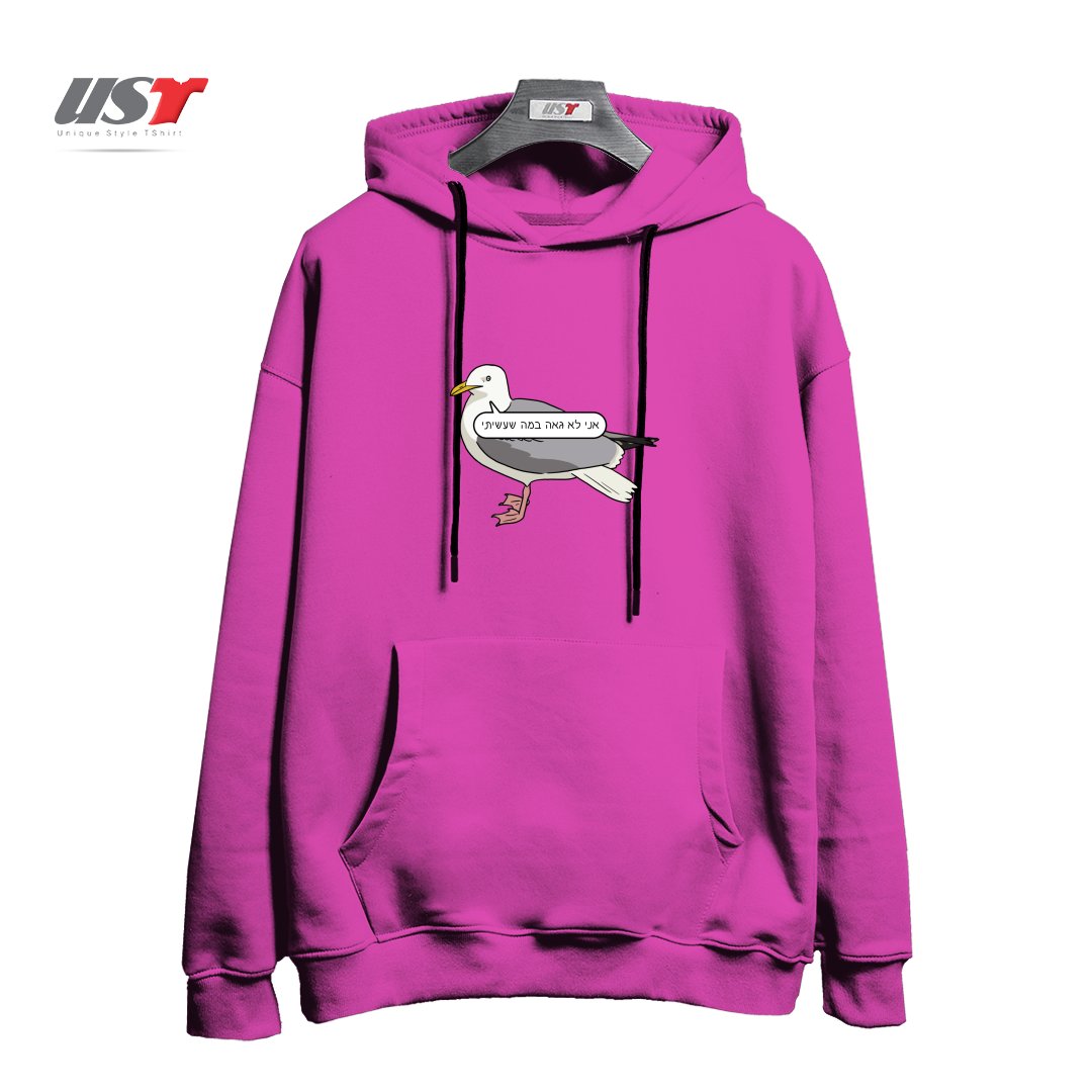 هودی اورسایز طرح ASHAMED SEAGULL