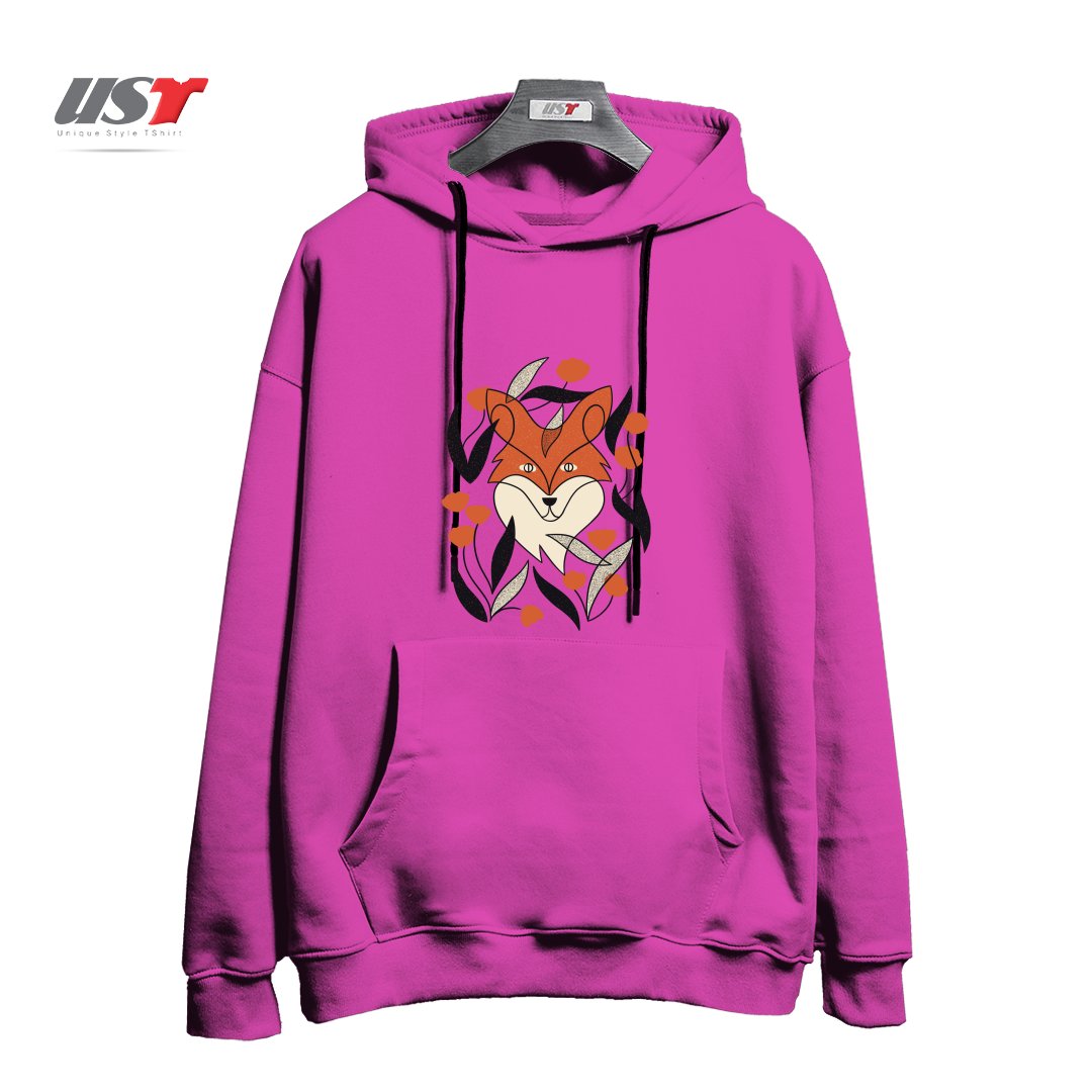 هودی اورسایز طرح FLORAL FOX