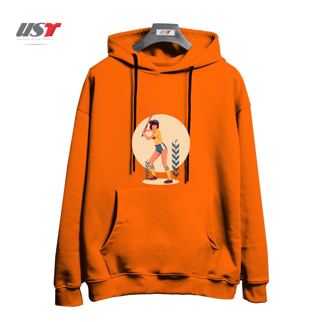 طرح Life Style21 هودی اورسایزرنگ نارنجی