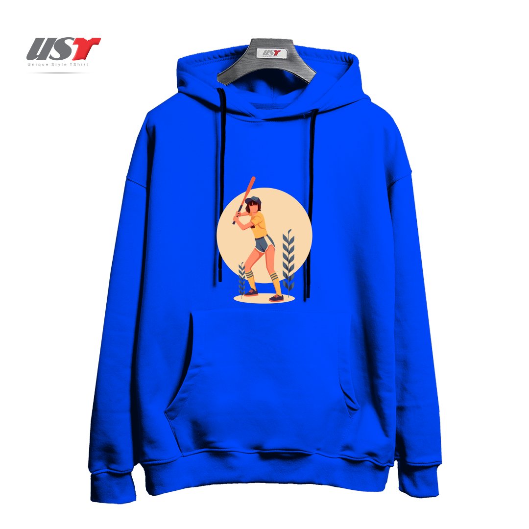 طرح Life Style21 هودی اورسایزرنگ آبی شالی