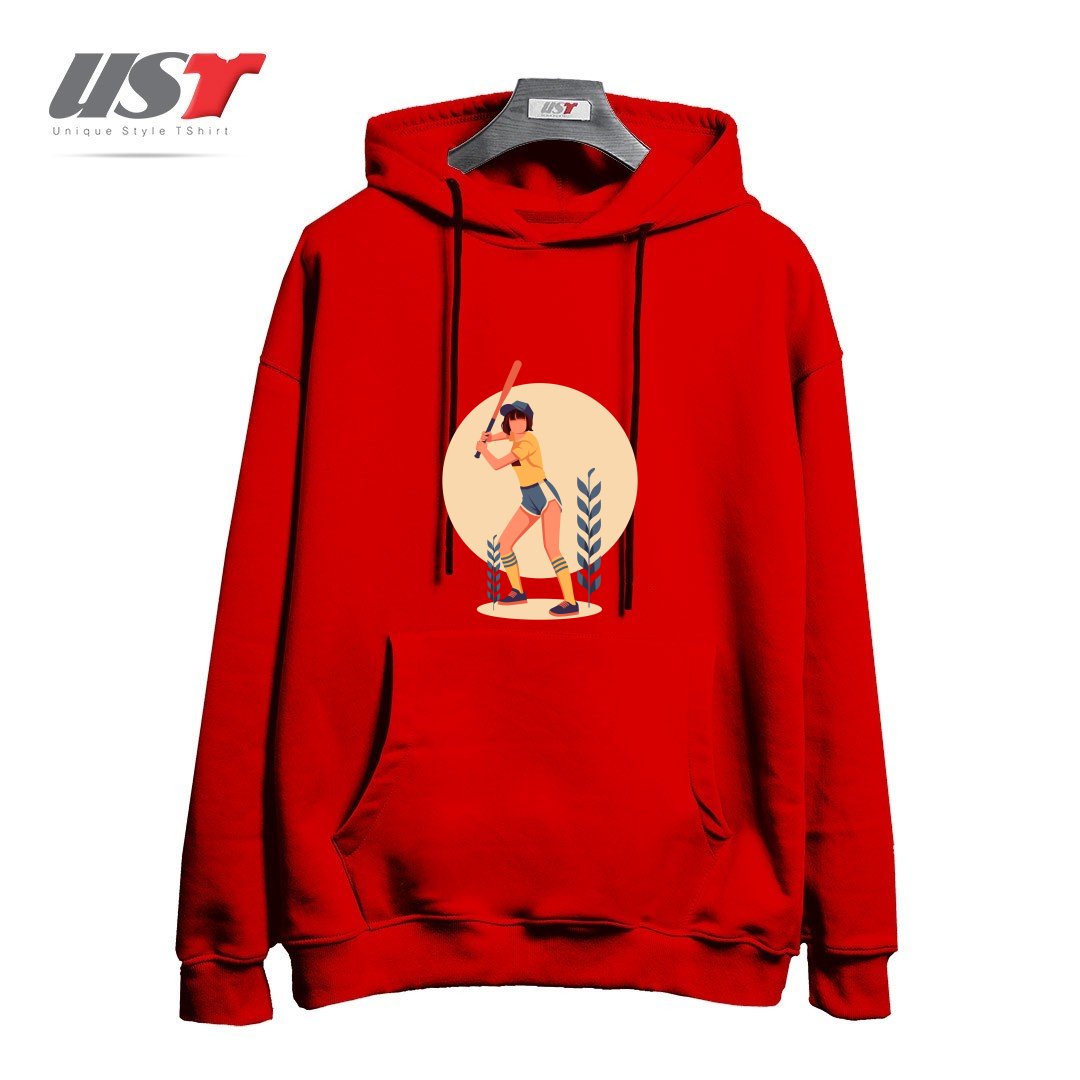 طرح Life Style21 هودی اورسایزرنگ قرمز