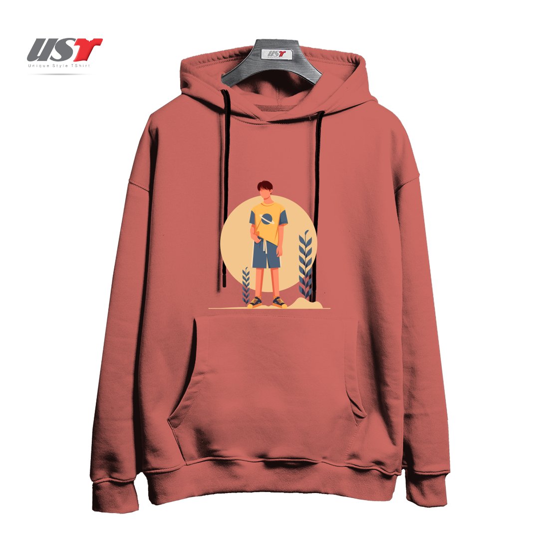 طرح Life Style22 هودی اورسایزرنگ آجری