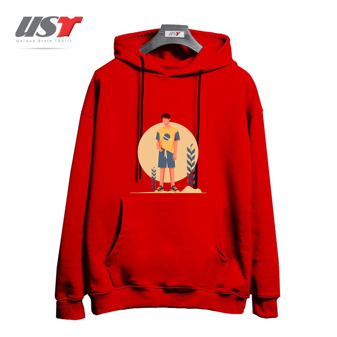 طرح Life Style22 هودی اورسایزرنگ قرمز